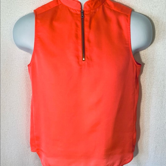 J Brand Neon Orange/Pink Zipper Collar Tank Top - Picture 3 of 8